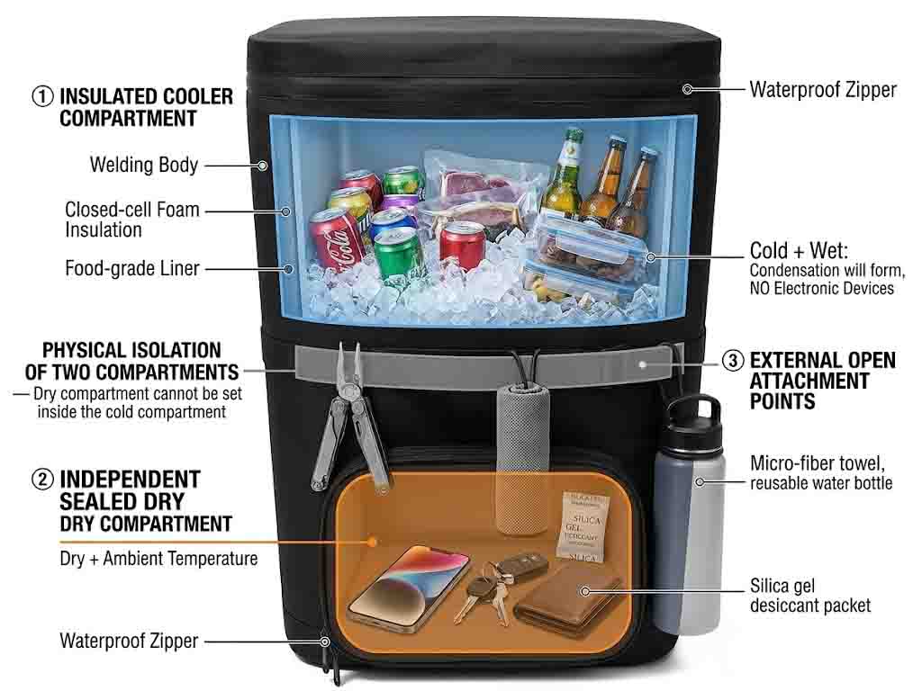 Boating Cooler Backpacks: Dry Storage που διπλασιάζεται ως ψυγείο